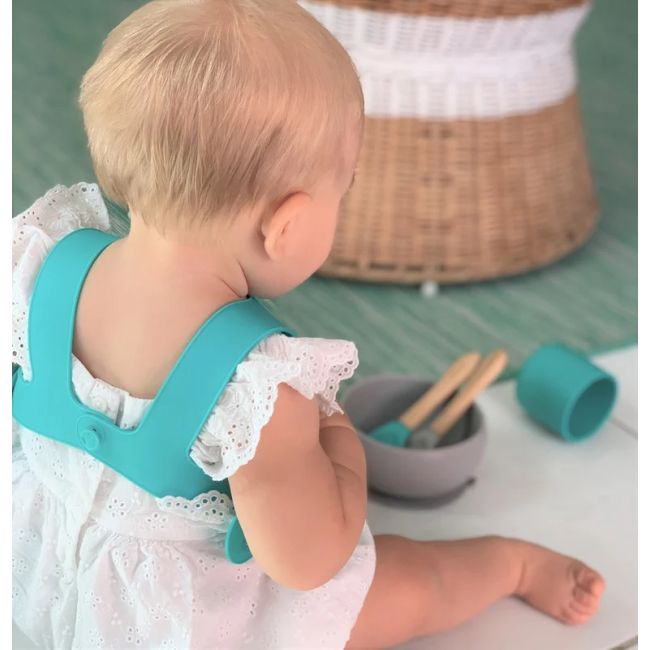 Baveta Flexi Bib Minikoioi, 100% Premium Silicone  – Aqua Green KRT101020002