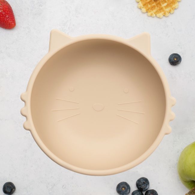 Bol din silicon, AppeKids, Kitty I - Bubble Beige KRTAK275206
