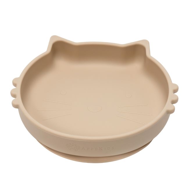 Bol din silicon, AppeKids, Kitty II - Bubble Beige KRTAK275251