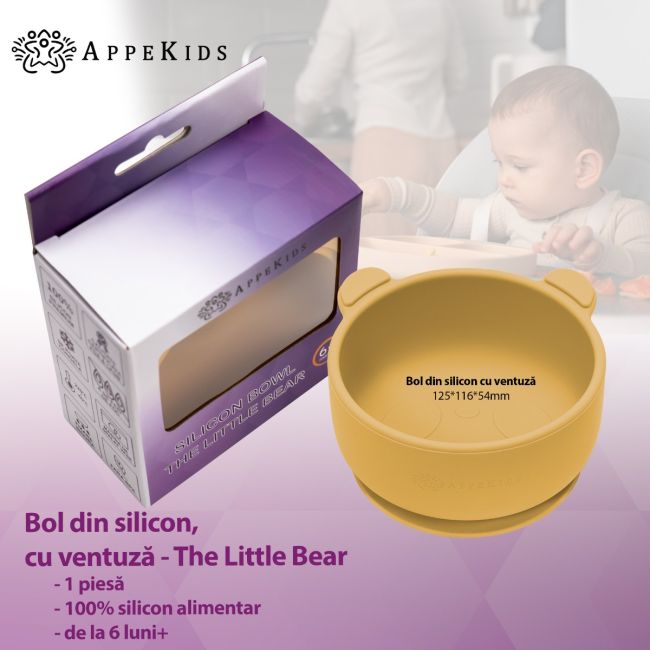 Bol din silicon cu ventuza, AppeKids, The Little Bear - Honey KRTAK275114