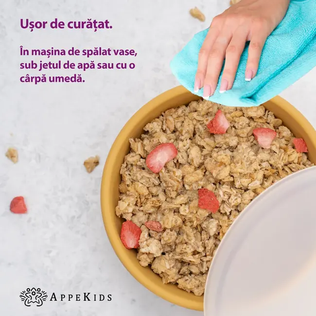 Bol din silicon cu ventuza si capac, AppeKids - Honey KRTAK275763