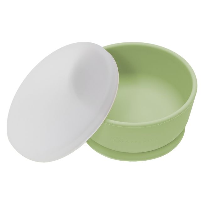 Bol din silicon cu ventuza si capac, AppeKids - Raw Green KRTAK275794