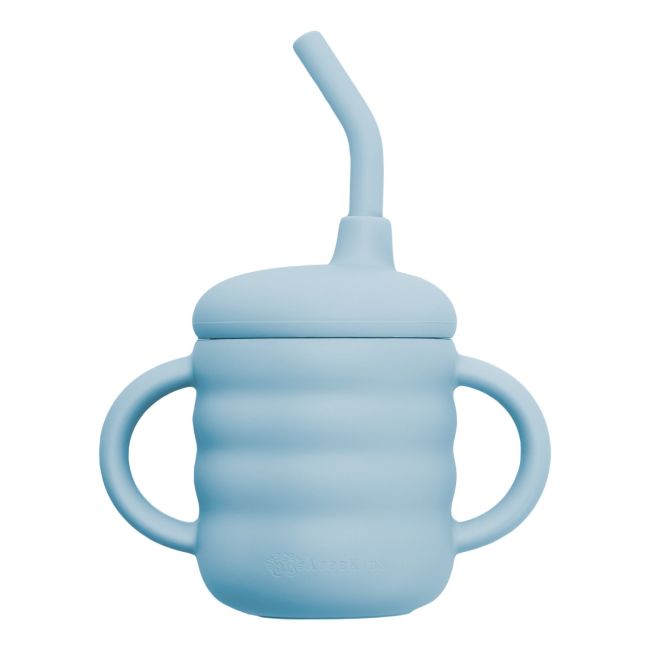 Cana din silicon cu pai, AppeKids - Aqua Blue KRTAK275435