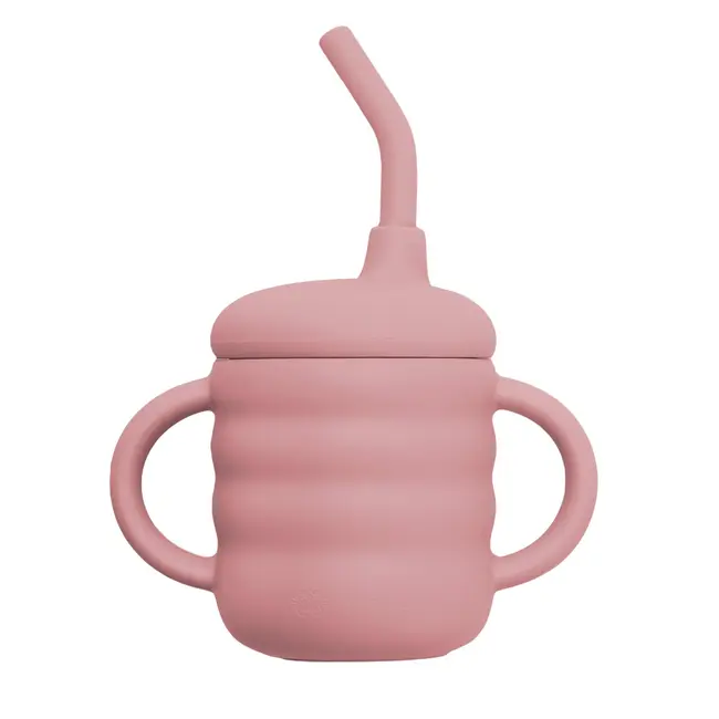 Cana din silicon cu pai, AppeKids - Old Rose KRTAK275428