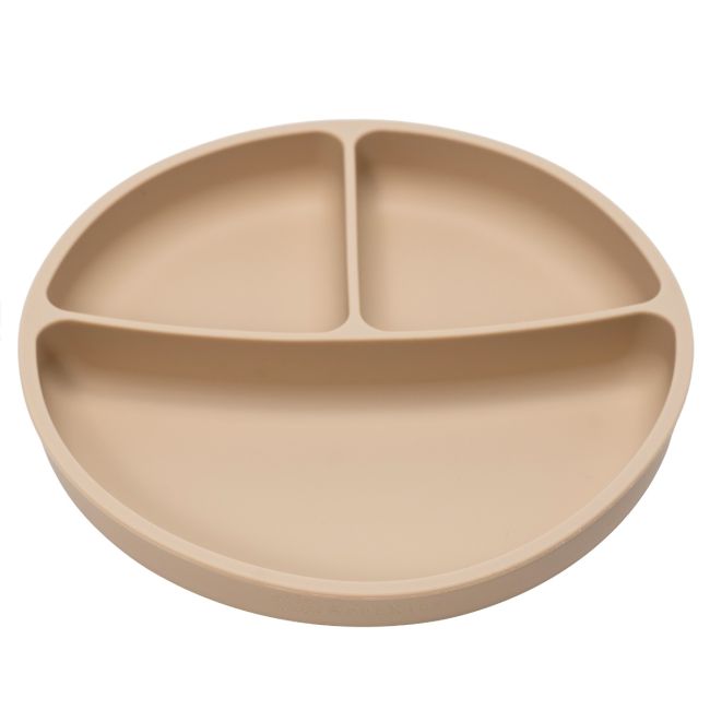 Farfurie compartimentata din silicon cu ventuza, AppeKids - Bubble Beige KRTAK275800