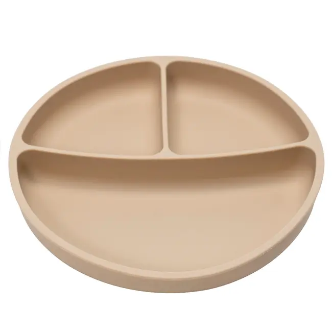Farfurie compartimentata din silicon cu ventuza, AppeKids - Bubble Beige KRTAK275800