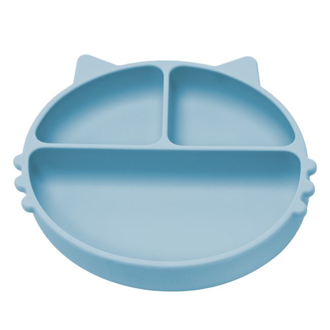 Farfurie compartimentata din silicon cu ventuza, AppeKids - Kitty - Aqua Blue KRTAK275336