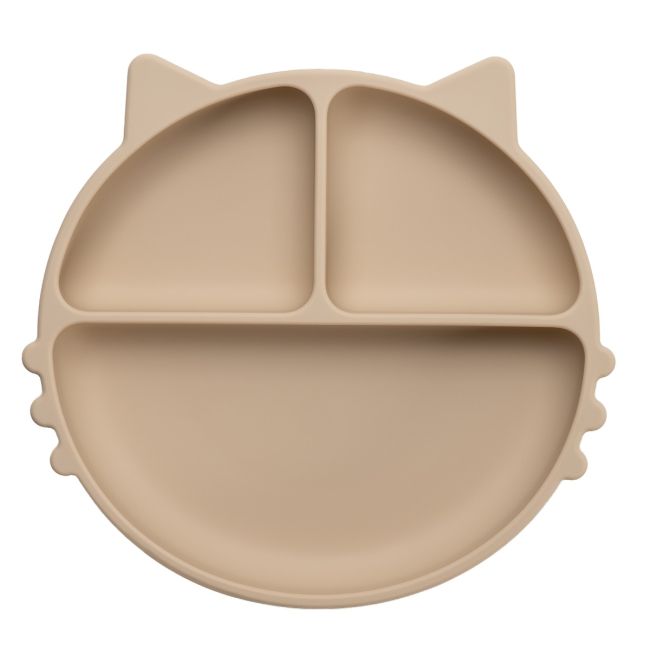 Farfurie compartimentata din silicon cu ventuza, AppeKids - Kitty - Bubble Beige KRTAK275305