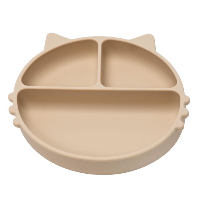 Farfurie compartimentata din silicon cu ventuza, AppeKids - Kitty - Bubble Beige KRTAK275305