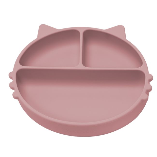 Farfurie compartimentata din silicon cu ventuza, AppeKids - Kitty - Old Rose KRTAK275329