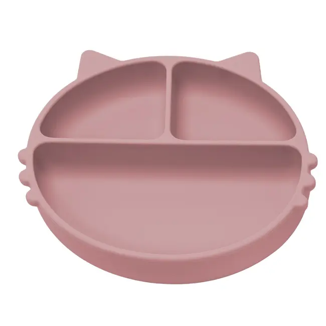 Farfurie compartimentata din silicon cu ventuza, AppeKids - Kitty - Old Rose KRTAK275329