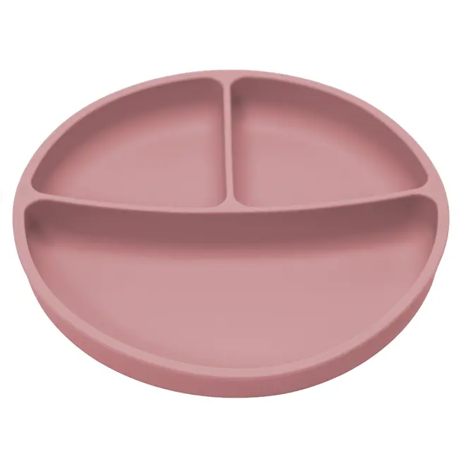 Farfurie compartimentata din silicon cu ventuza, AppeKids - Old Rose KRTAK275824