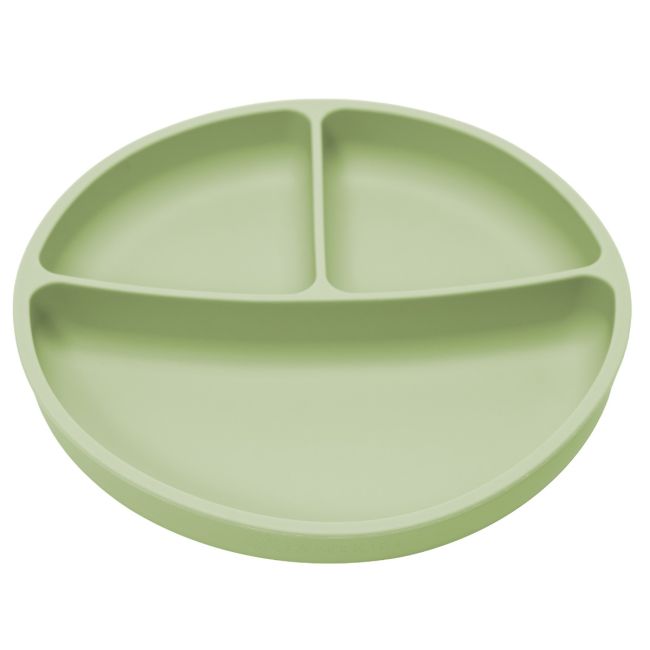Farfurie compartimentata din silicon cu ventuza, AppeKids - Raw Green KRTAK275848