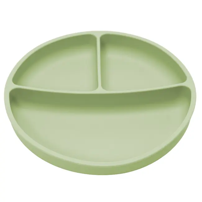 Farfurie compartimentata din silicon cu ventuza, AppeKids - Raw Green KRTAK275848