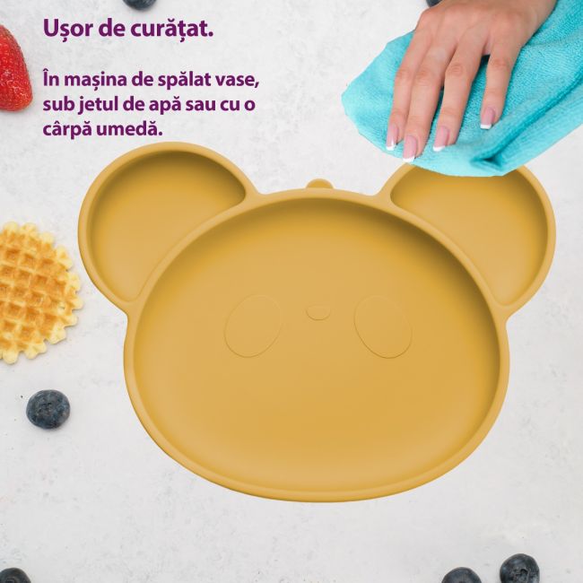 Farfurie din silicon cu ventuza, AppeKids, Panda - Honey KRTAK275862