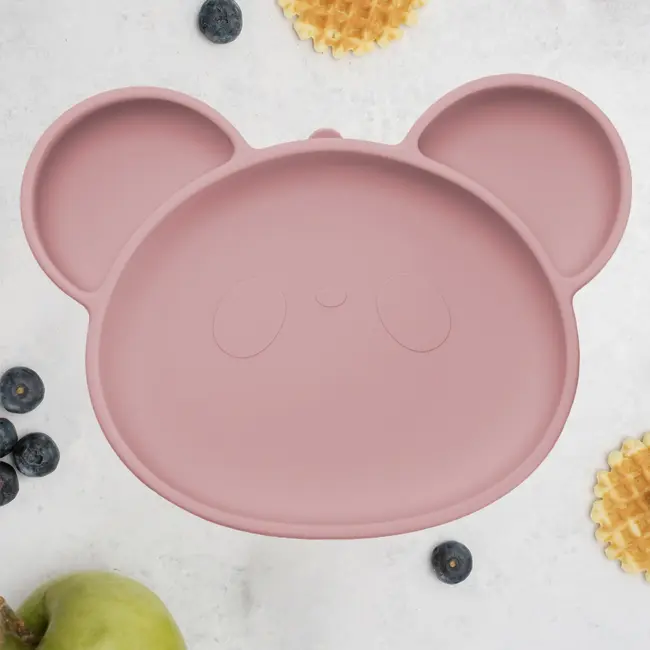 Farfurie din silicon cu ventuza, AppeKids, Panda - Old Rose KRTAK275879