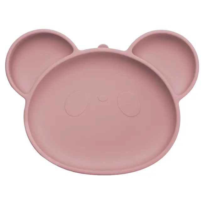 Farfurie din silicon cu ventuza, AppeKids, Panda - Old Rose KRTAK275879
