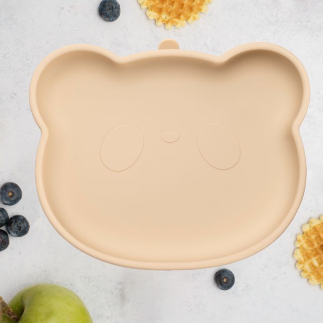Farfurie din silicon cu ventuza, AppeKids, The Little Bear - Bubble Beige KRTAK275152