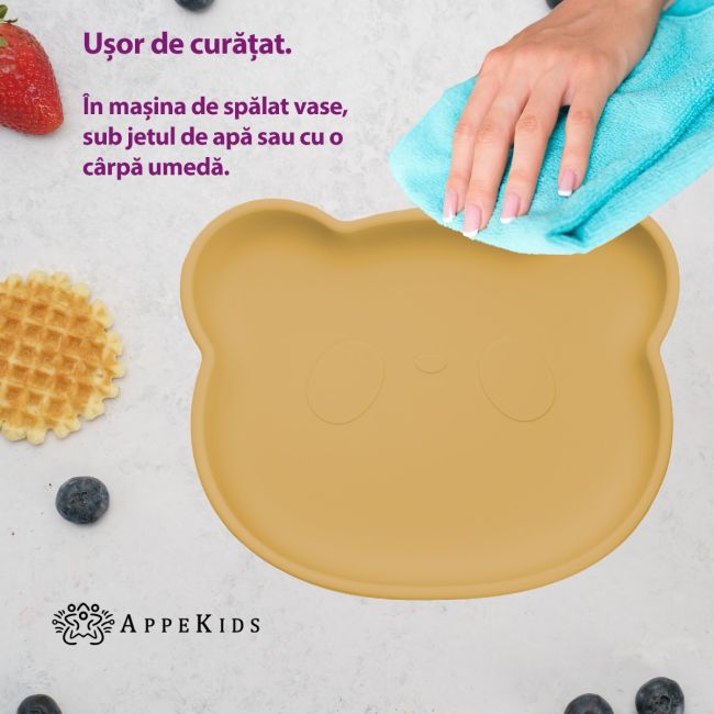 Farfurie din silicon cu ventuza, AppeKids, The Little Bear - Honey KRTAK275169