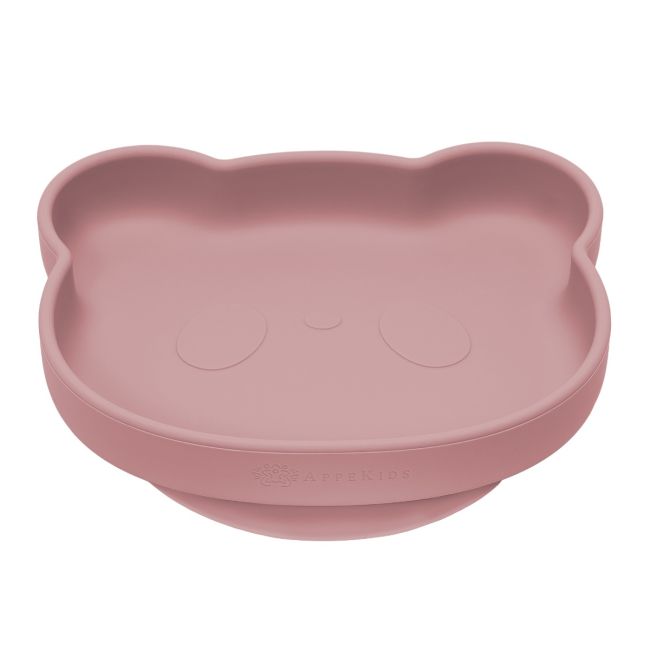 Farfurie din silicon cu ventuza, AppeKids, The Little Bear - Old Rose KRTAK275176
