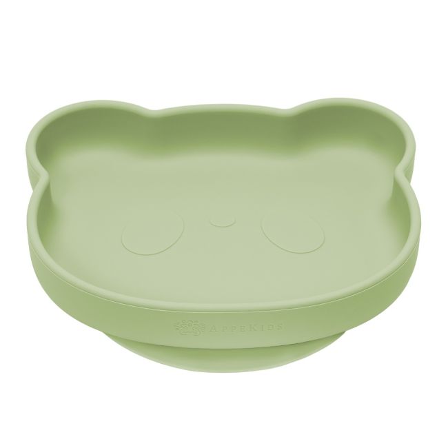 Farfurie din silicon cu ventuza, AppeKids, The Little Bear - Raw Green KRTAK275190