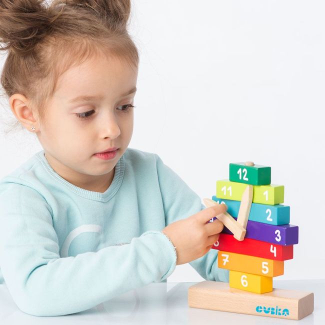 Jucarie Din Lemn, Cubika, &quot;Sa Invatam Ceasul&quot; KRTCU14354