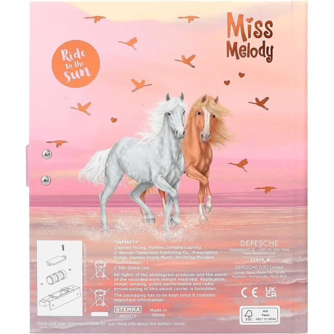 Jurnal cu cod si muzica Miss Melody Sundown Depesche PT12419 BBJPT12419_Initiala