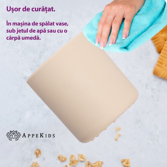 Pahar din silicon, AppeKids - Bubble Beige KRTAK275459