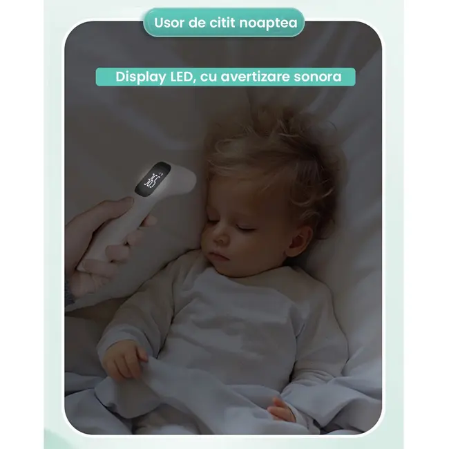 Termometru cu Infrarosu pentru corp Kidscare KCT-605, ideal pentru bebelusi, copii si adulti, citire rapida, sigur si precis SUPKCT-605