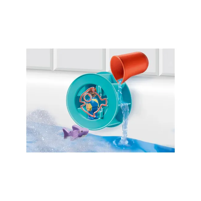 Playmobil - 1.2.3 Roata De Apa Cu Pui De Rechin ARTPM70636
