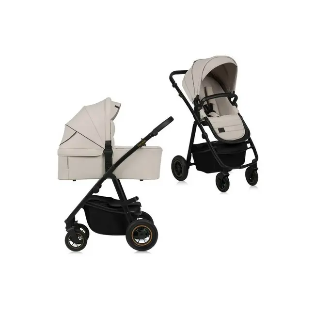 Carucior 2 in 1, Lionelo, Amber Plus, Cadru aluminiu, Cu landou intarit si salteluta moale, Reversibil, Maner ajustabil, Cu accesorii, Cu ventilatie panoramica 3D, Pana la 22 kg, EN1888-1, EN1888-2, EN1466, Bej BYNLO-AMBER_PLUS_2IN1_BEIGE_SAND