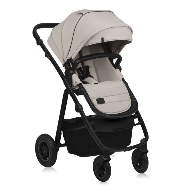 Carucior 2 in 1, Lionelo, Amber Plus, Cadru aluminiu, Cu landou intarit si salteluta moale, Reversibil, Maner ajustabil, Cu accesorii, Cu ventilatie panoramica 3D, Pana la 22 kg, EN1888-1, EN1888-2, EN1466, Bej BYNLO-AMBER_PLUS_2IN1_BEIGE_SAND