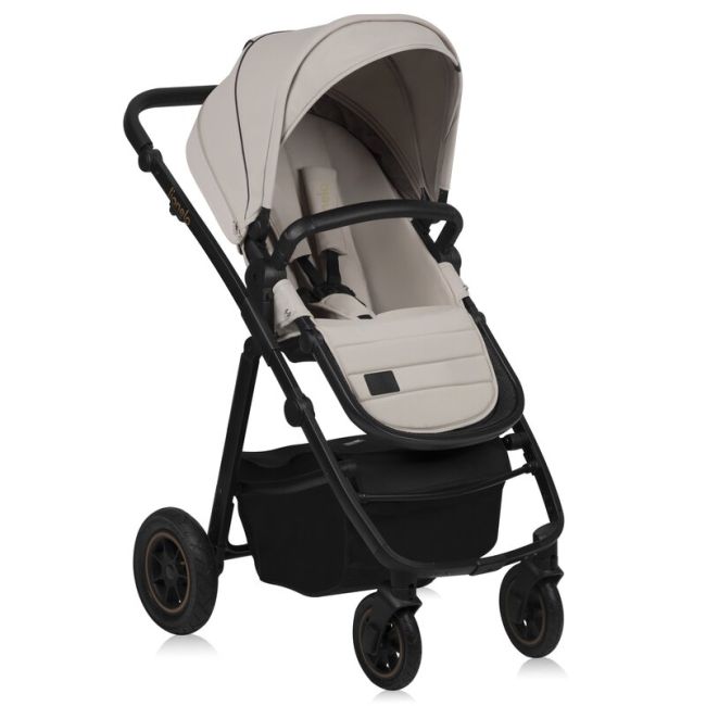 Carucior 2 in 1, Lionelo, Amber Plus, Cadru aluminiu, Cu landou intarit si salteluta moale, Reversibil, Maner ajustabil, Cu accesorii, Cu ventilatie panoramica 3D, Pana la 22 kg, EN1888-1, EN1888-2, EN1466, Bej BYNLO-AMBER_PLUS_2IN1_BEIGE_SAND