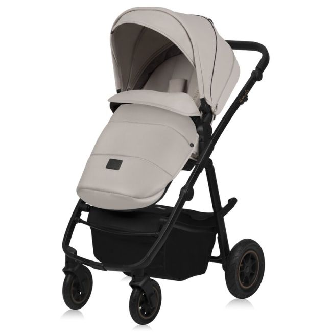 Carucior 2 in 1, Lionelo, Amber Plus, Cadru aluminiu, Cu landou intarit si salteluta moale, Reversibil, Maner ajustabil, Cu accesorii, Cu ventilatie panoramica 3D, Pana la 22 kg, EN1888-1, EN1888-2, EN1466, Bej BYNLO-AMBER_PLUS_2IN1_BEIGE_SAND