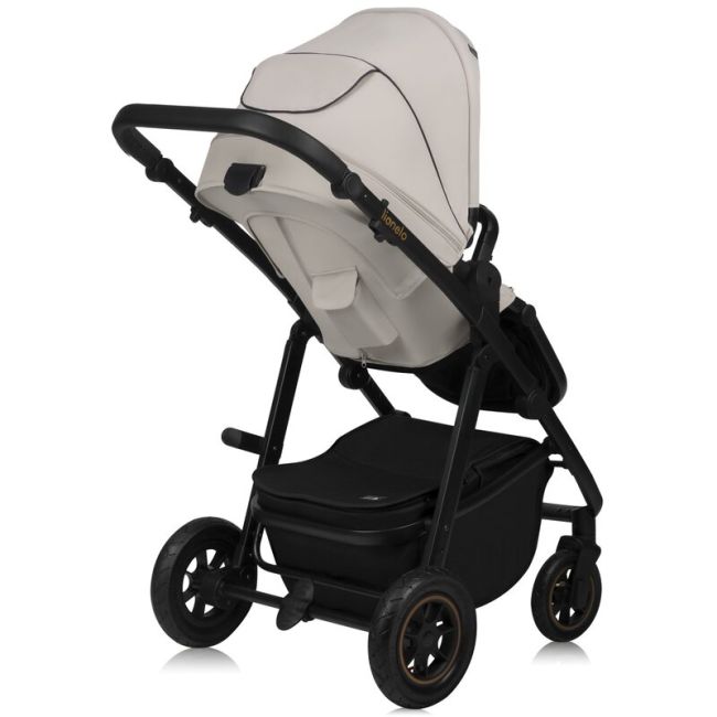 Carucior 2 in 1, Lionelo, Amber Plus, Cadru aluminiu, Cu landou intarit si salteluta moale, Reversibil, Maner ajustabil, Cu accesorii, Cu ventilatie panoramica 3D, Pana la 22 kg, EN1888-1, EN1888-2, EN1466, Bej BYNLO-AMBER_PLUS_2IN1_BEIGE_SAND