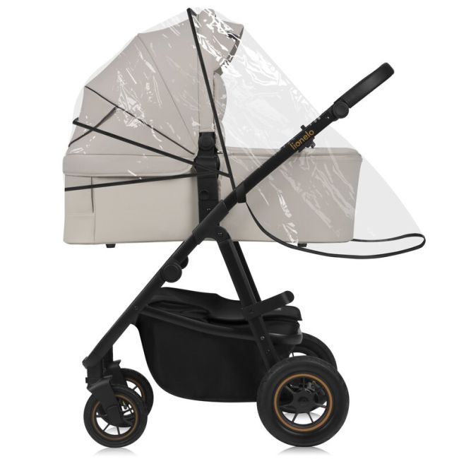 Carucior 2 in 1, Lionelo, Amber Plus, Cadru aluminiu, Cu landou intarit si salteluta moale, Reversibil, Maner ajustabil, Cu accesorii, Cu ventilatie panoramica 3D, Pana la 22 kg, EN1888-1, EN1888-2, EN1466, Bej BYNLO-AMBER_PLUS_2IN1_BEIGE_SAND