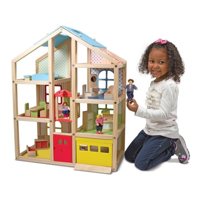 Casuta de papusi din lemn mobilata melissa and doug md2462