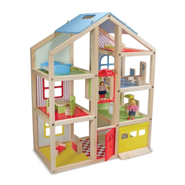 Casuta de papusi din lemn mobilata melissa and doug md2462