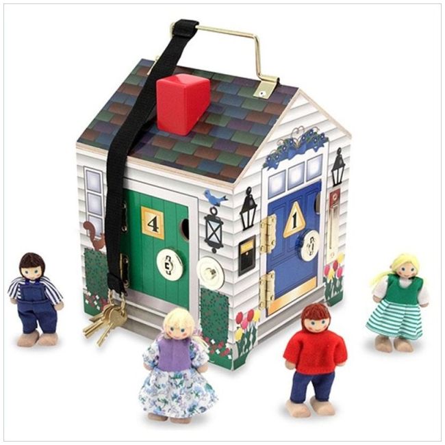 Casuta din lemn cu sonerie melissa and doug md2505