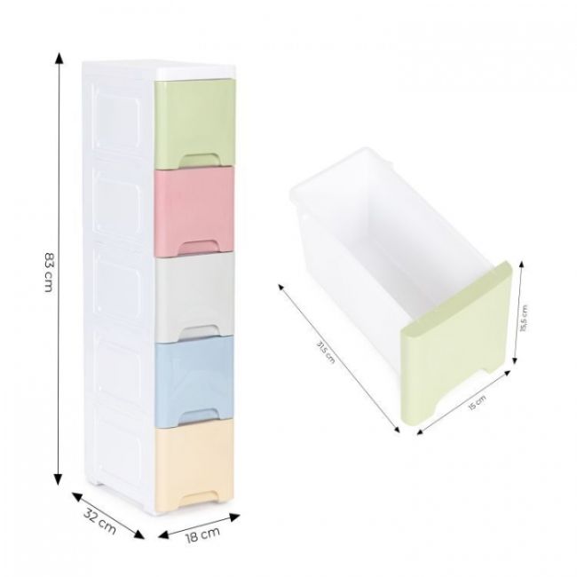 Raft cu 5 compartimente pentru depozitarea diverselor obiecte modernhome - multicolor edeedipjjcbs0019-05a