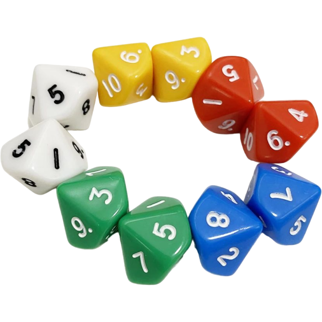 Set de 2 zaruri cu zece fete 1-10 1.65 cm Numlit NML18273 BBJNML18273_Initiala