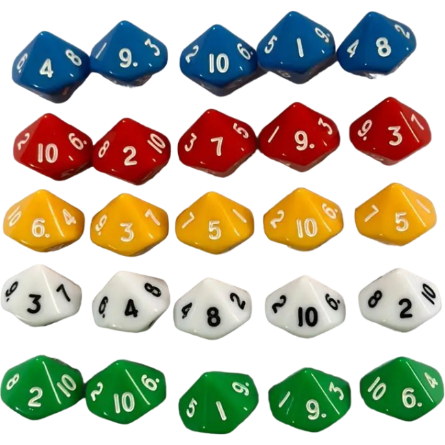 Set de 2 zaruri cu zece fete 1-10 1.65 cm Numlit NML18273 BBJNML18273_Initiala