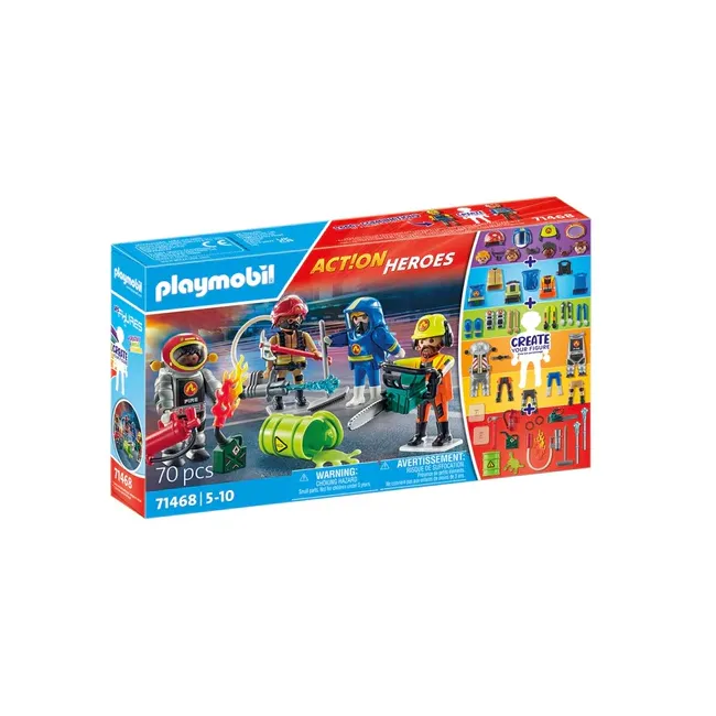 Playmobil-CREEAZA PROPRIA FIGURINA ECHIPA DE POMPIERI ARTPM71468