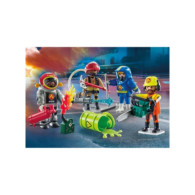 Playmobil-CREEAZA PROPRIA FIGURINA ECHIPA DE POMPIERI ARTPM71468