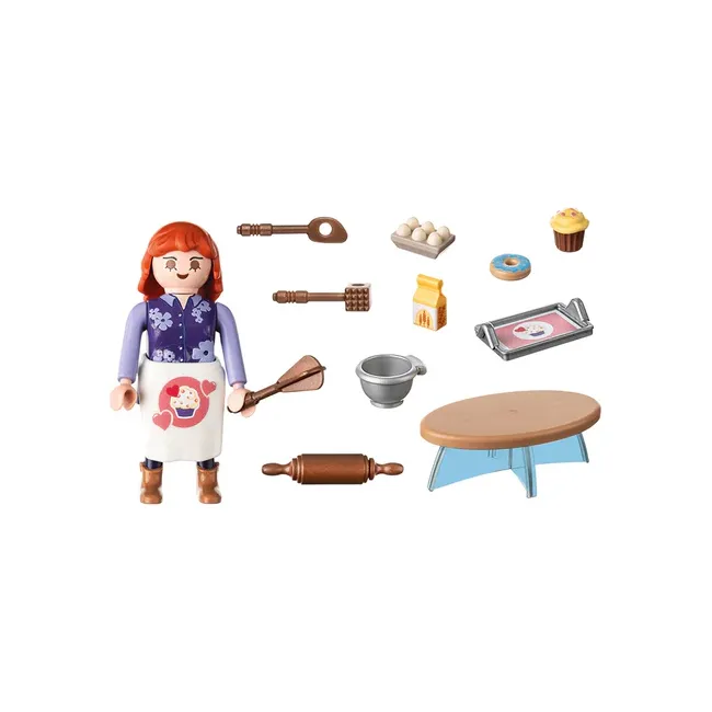 Playmobil-FIGURINA FEMEIE PATISER ARTPM71479