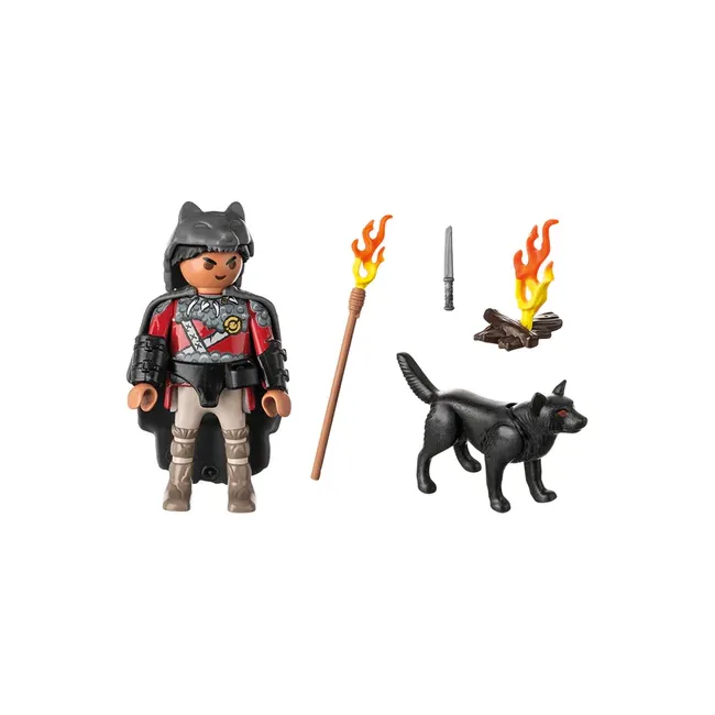 Playmobil-FIGURINA RAZBOINIC CU LUP ARTPM71482