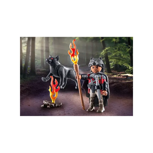 Playmobil-FIGURINA RAZBOINIC CU LUP ARTPM71482