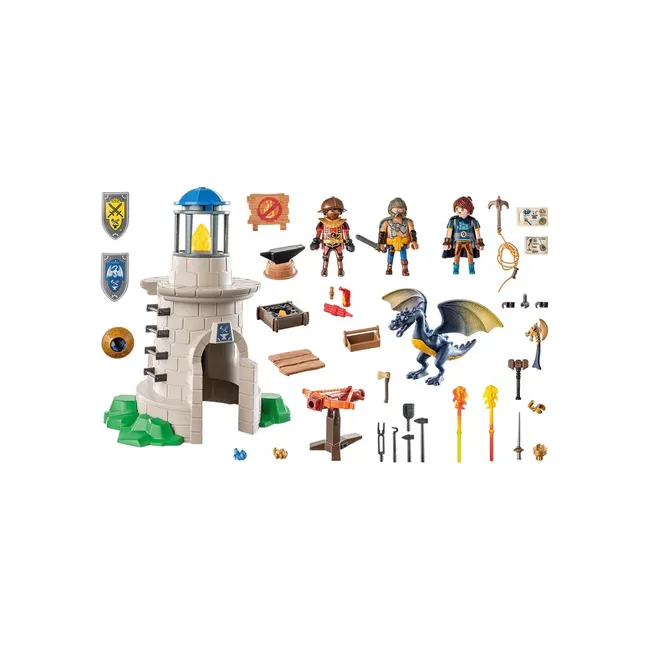 Playmobil-TURNUL CAVALERULUI CU FIERAR SI DRAGON ARTPM71483