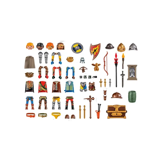 Playmobil-CREEAZA PROPRIA FIGURINA CAVALERII NOVELMORE ARTPM71487