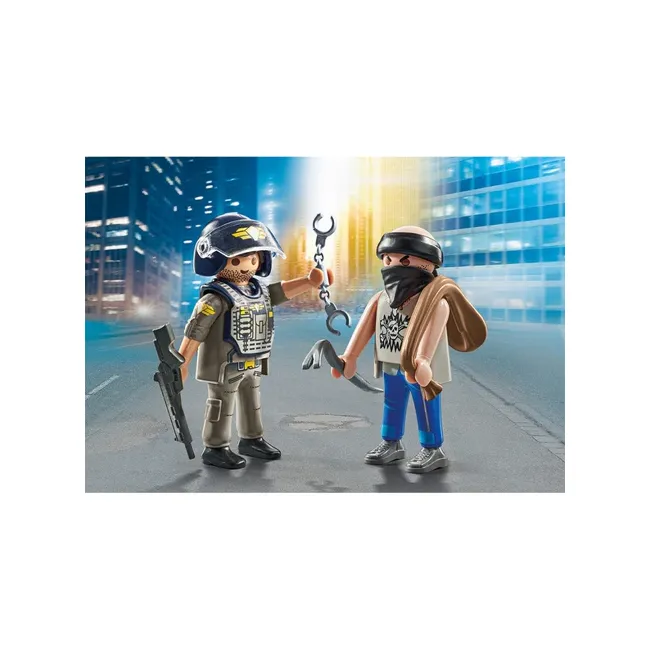 Playmobil-SET 2 FIGURINE POLITIST CU HOT ARTPM71505